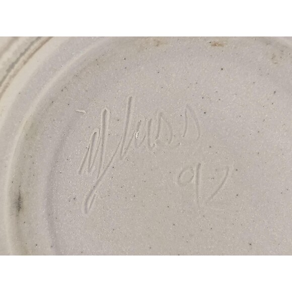 Walt Glass Pottery Pitcher From 1992 Signed By Artist Blue And Red Drip - Picture 7 of 7